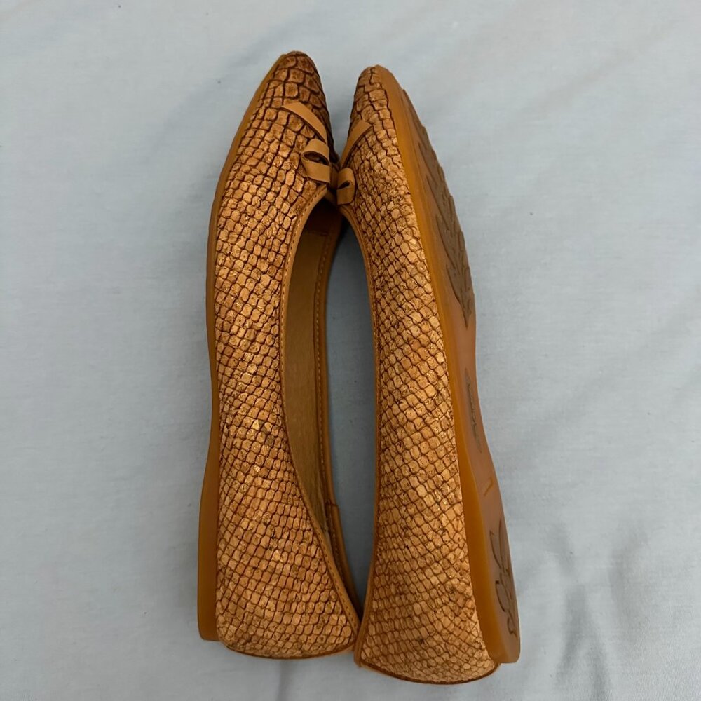 BORN Cork Upper Snake Print Tan Slip On Ballet Flats Shoes - Picture 5 of 10